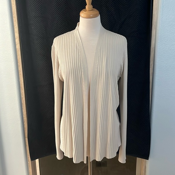 NWT Eileen Fisher Open Front Cardigan  size Medium Color Bone - Picture 1 of 6